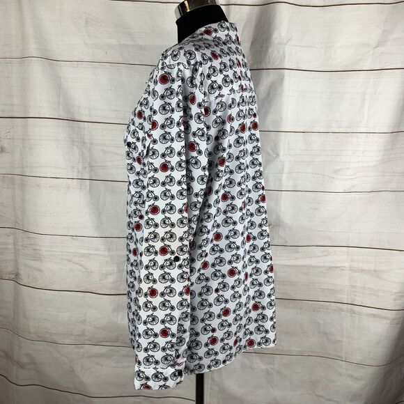 Coral Bay Shirt Blouse Collar Roll-up Long-sleeved pockets Bikes Retro - Picture 7 of 16